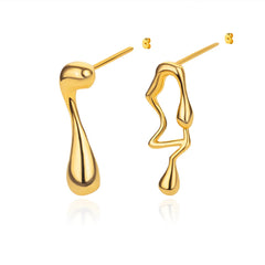Fashion Asymmetric Piercing Earrings for Women Stainless Steel Earrings