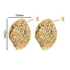 Stainless Steel Earrings for Women Leaf Shape Gold Plated Earring
