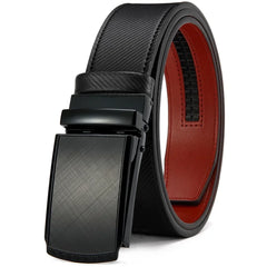 Mens Belt Automatic Genuine Leather Luxury Belt of Men Black