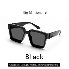 Ruiao Retro Black Millionaire Shades Luxury Sunglasses Man Women