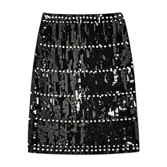 Women's Sequin Skirts Fashion High Waist Slim Hip Wrap A-Line Skirt