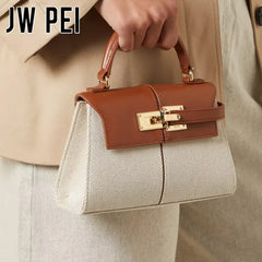 JW PEI Elise Classic Trapezoid Top Handle Bag Genuine Leather Women's