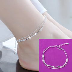 Silver Color Mosubi Zircon Anklet For Women Girl Simplicity Jewelry
