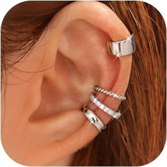 4 Pairs Ear Cuffs Non Piercing - 14K Gold Plated Ear Cuff Earrings Set