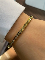 1PC Luxury Gold& Silver Horseshoe Bracelet, Chunky Chain Bracelet