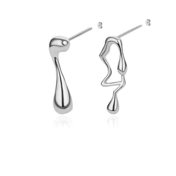Fashion Asymmetric Piercing Earrings for Women Stainless Steel Earrings