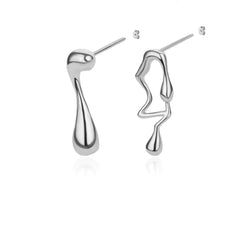 Fashion Asymmetric Piercing Earrings for Women Stainless Steel Earrings
