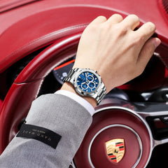POEDAGAR Male Chronograph Waterproof Luminous Luxury Men Watch