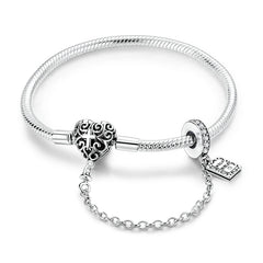 925 Sterling Silver Bracelets 17-20CM Original Golden Bracelet Jewelry