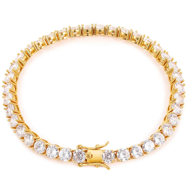 Moissanite Tennis Bracelet Original Sterling Silver Plated 18k Gold