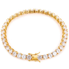 Moissanite Tennis Bracelet Original Sterling Silver Plated 18k Gold