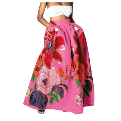 Bohemian Women Long Skirt Large Swing High Waist  A-Line Skirt