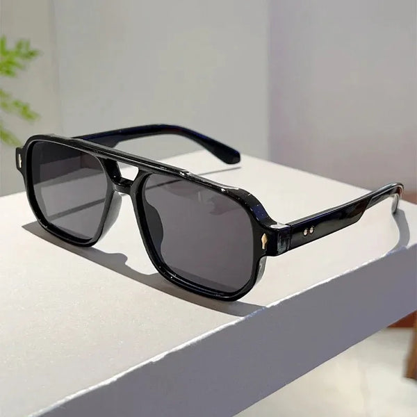 New Vintage Double Bridges Square Sunglasses Fashion Sun Glasses