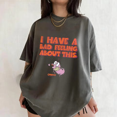 Vintage Courage The Cowardly Dog Cartoon Print Short Sleeve T-Shirt