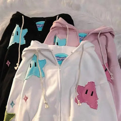Y2K Oversized Coat Men's Personality Print Women's Hoodie Fashion