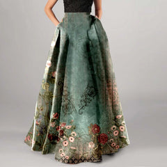 Summer Bohemian Print Long Female Beach Maxi Skirts Faldas