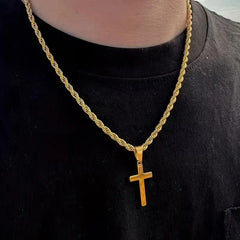 Vintage Cross Necklace for Men Women Stainless Steel Pendant