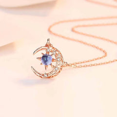 LATS Star Moon Pendant Necklaces for Women Simple Clavicle Chain
