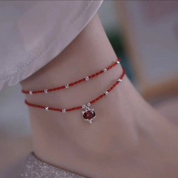 Silver Color Mosubi Zircon Anklet For Women Girl Simplicity Jewelry