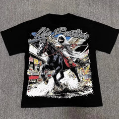 2026 new Street mixed fashion angel print short-sleeved T-shirt