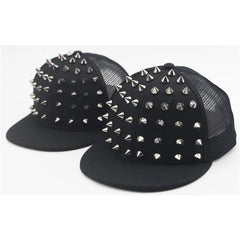 Men and Women's Rivet Flat Hat Punk Rock Hip Hop Stud Baseball Caps