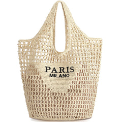 Straw Beach Bags for Women - Women Beach Handmade Woven Tote Bag