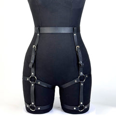 Women Fashion PU Leather Harness Waist Belt Punk Studded Gothic Clothing