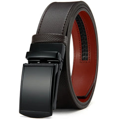 Mens Belt Automatic Genuine Leather Luxury Belt of Men Black