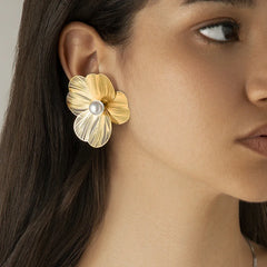 Romantic Flower Petal Long Tassel Drop Earrings for Women Trend