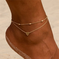 Modyle New Fashion Bohemian Simulated Pearl Chain Wedding Anklet