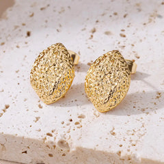 Stainless Steel Earrings for Women Leaf Shape Gold Plated Earring