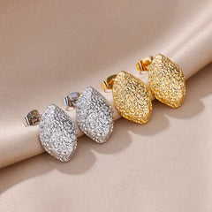 Stainless Steel Earrings for Women Leaf Shape Gold Plated Earring