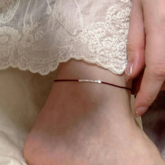 Silver Color Mosubi Zircon Anklet For Women Girl Simplicity Jewelry