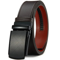 Mens Belt Automatic Genuine Leather Luxury Belt of Men Black