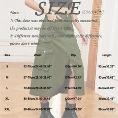 Vintage Women Cargo Skirts Y2K Streetwear A-Line Skirt