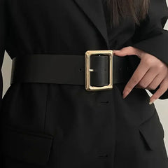 New Vintage Large Buckle Fashionable Women's Wide Dress Women's Belt