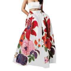 Bohemian Women Long Skirt Large Swing High Waist  A-Line Skirt