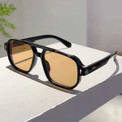 New Vintage Double Bridges Square Sunglasses Fashion Sun Glasses