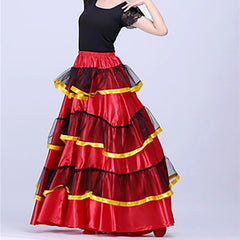 Womens Spanish Bull Dance Skirt Belly Dance Skirt Large Swing Skirt