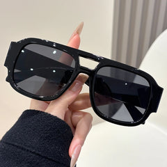 Retro Sunglasses New Y2K Double Bridge Oversized Sun Glasses for Women