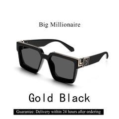 Ruiao Retro Black Millionaire Shades Luxury Sunglasses Man Women