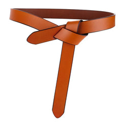 Cowhide Belt Ladies Soft Genuine Leather Knotted Strap Dress Accessories