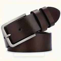 Men's Synthetic Leather Belt with Vintage Square Alloy Buckle Vintage Belts