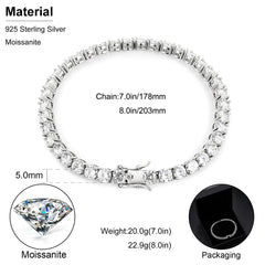 Moissanite Tennis Bracelet Original Sterling Silver Plated 18k Gold