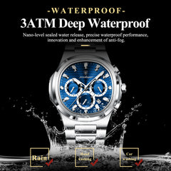 POEDAGAR Male Chronograph Waterproof Luminous Luxury Men Watch