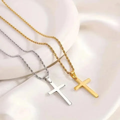 Vintage Cross Necklace for Men Women Stainless Steel Pendant