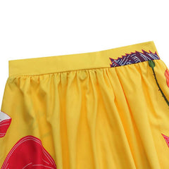 Bohemian Women Long Skirt Large Swing High Waist  A-Line Skirt