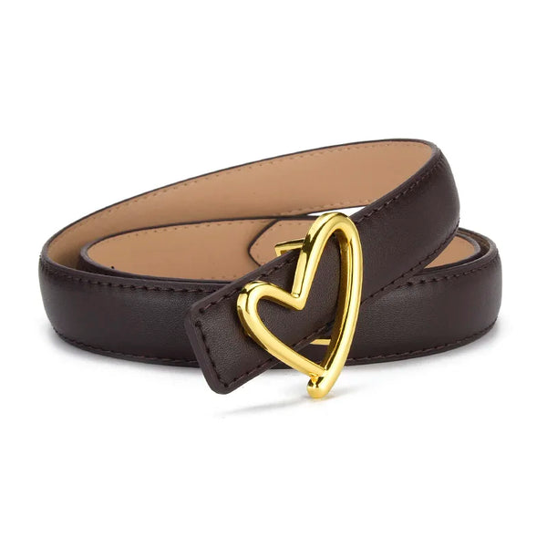 1pcs Women's Belt Fashionable Heart-Shaped Buckle Ladies Belt
