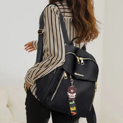 Chic Minimalist Motorbike Backpack Soft Nylon Fabric, Compact Fashion