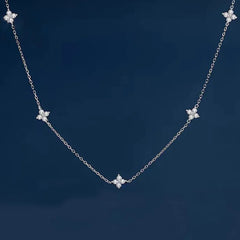 Dainty Lucky Leaf Necklace for Women 925 Sterling Silver 14K Gold